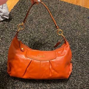 vintage coach leather pleated hobo bag